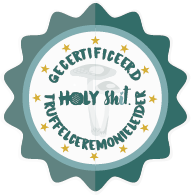 Badge: KTNO-geaccrediteerd HOLY shit truffelceremonieleider